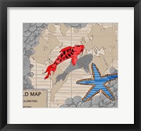 Red Fish Over Chart Fine Art Print