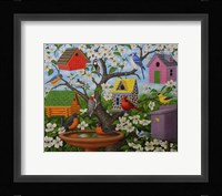 Birds and Birdhouses Fine Art Print