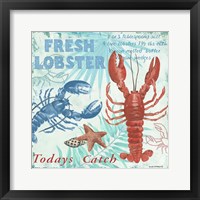 Fresh Lobster - Aqua Framed Print