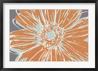 Flower Pop Sketch I-Blue and Orange Fine Art Print