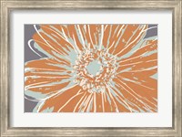 Flower Pop Sketch I-Blue and Orange Fine Art Print