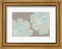 Flower Pop Sketch II-Blue and Taupe Fine Art Print