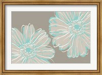 Flower Pop Sketch II-Blue and Taupe Fine Art Print