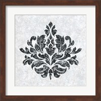 Textured Damask I on white Fine Art Print