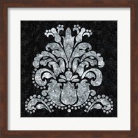 Textured Damask II on black Fine Art Print