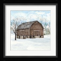 Winter Barn Quilt I Framed Print