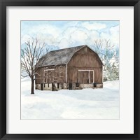 Winter Barn Quilt I Framed Print