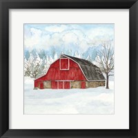 Winter Barn Quilt II Fine Art Print