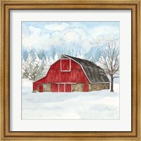 Winter Barn Quilt II Fine Art Print