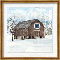 Winter Barn Quilt III Fine Art Print