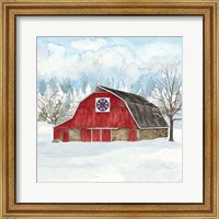 Winter Barn Quilt IV Fine Art Print