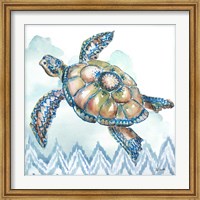 Boho Shells I-Sea Turtle Fine Art Print