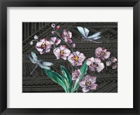 Boho Orchid landscape black Fine Art Print