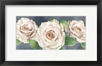 Ivory Roses on Gray Landscape I Framed Print