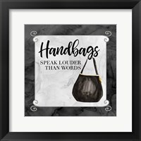 Fashion Humor XIII-Handbags Speak Framed Print