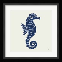 Primitive Sea VI Navy Framed Print