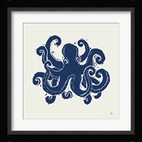 Primitive Sea IV Navy Framed Print