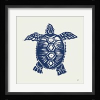 Primitive Sea III Navy Framed Print