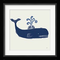 Primitive Sea I Navy Framed Print