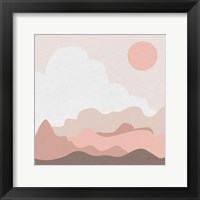 Mountainous I Pink Framed Print