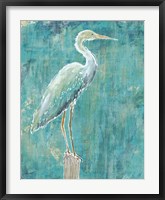 Coastal Egret I Dark Fine Art Print