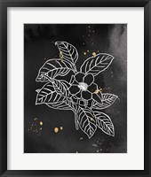Indigo Blooms I Black Fine Art Print