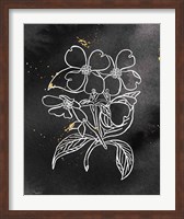 Indigo Blooms III Black Fine Art Print