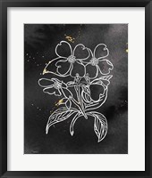 Indigo Blooms III Black Fine Art Print