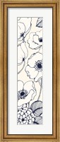 Navy Pen and Ink Flowers III Crop Fine Art Print