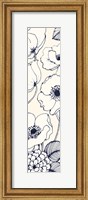 Navy Pen and Ink Flowers III Crop Fine Art Print