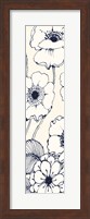 Navy Pen and Ink Flowers II Crop Fine Art Print