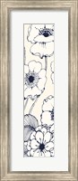 Navy Pen and Ink Flowers II Crop Fine Art Print