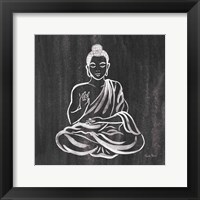 Buddha Gray Framed Print