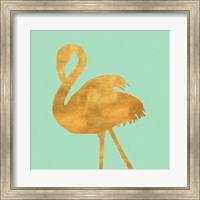 Teal Gold Flamingo Fine Art Print