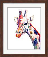 Colorful Giraffe on White Fine Art Print