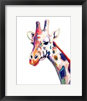 Colorful Giraffe on White Fine Art Print