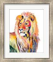 Colorful Lion on White Fine Art Print