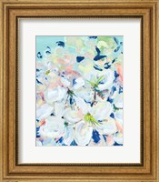 White Orchids on Blue Fine Art Print