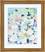 White Orchids on Blue Fine Art Print