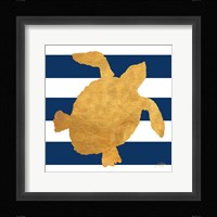 Sea Creatures on Stripes III Framed Print