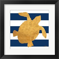 Sea Creatures on Stripes III Framed Print