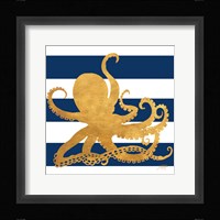 Sea Creatures on Stripes IV Framed Print