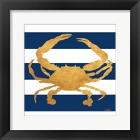 Sea Creatures on Stripes V Framed Print