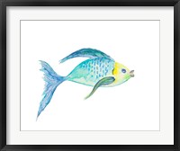 Yellow and Blue Fish I Fine Art Print