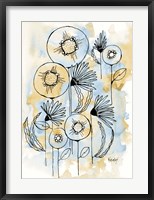 Yellow and Blue Blooms I Fine Art Print