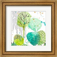 Green Stamped Leaves Square II Fine Art Print