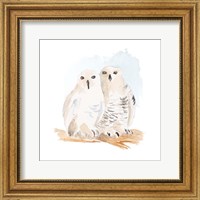 Watercolor Snowy Owls Fine Art Print