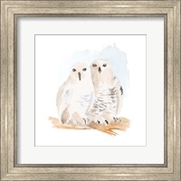 Watercolor Snowy Owls Fine Art Print