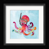 Snorkeling Octopus on Watercolor Fine Art Print