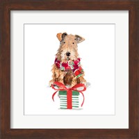 Christmas Airedale Terrier Fine Art Print